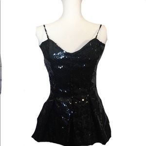 LAST CHANCE - Vintage Nina Ricci black sequin corset top…